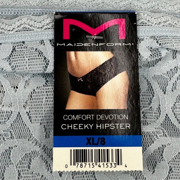 Maidenform Women's Size XL 8 Panty Hipster Cheeky Lace Comfort Devotion Blue New - Picture 5 of 9